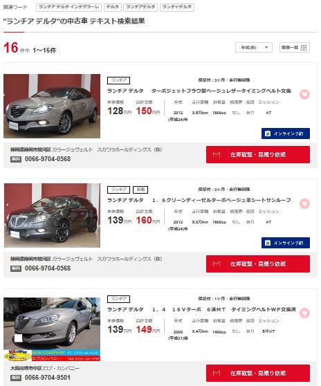 844デルタの最近の中古車事情 インテグラーレじゃあないけど デルタです